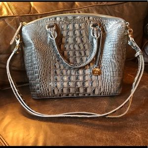 NEW Brahmin grey leather snakeskin purse